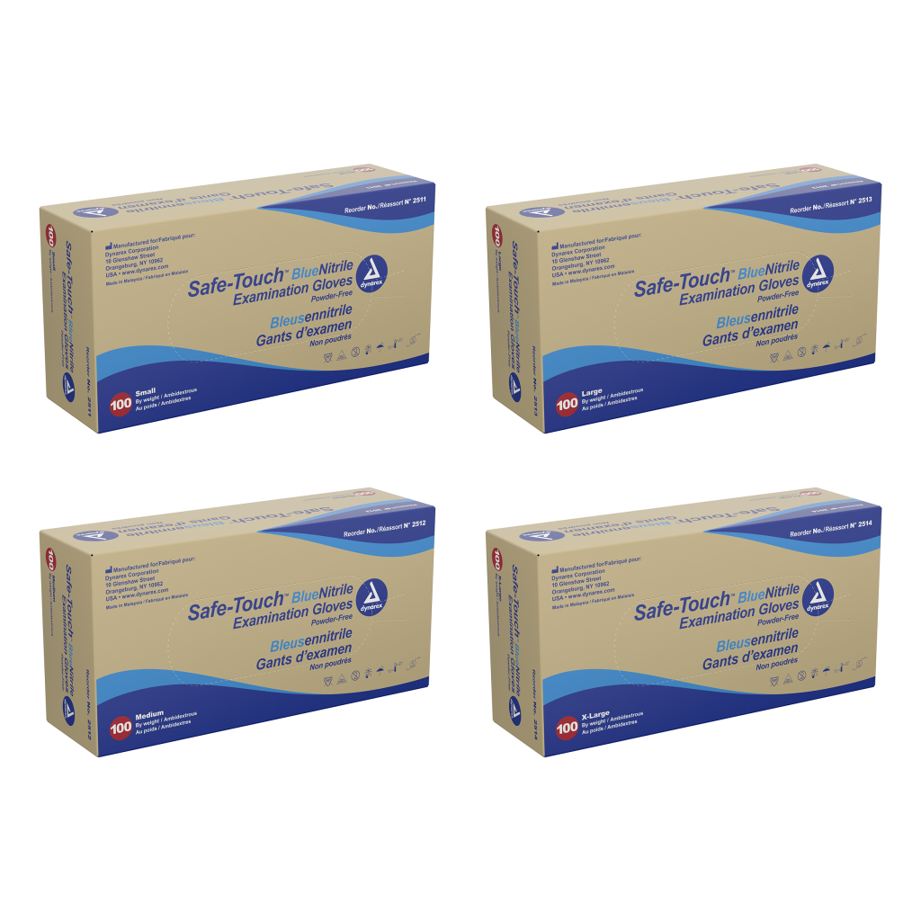 safetouch blue nitrile gloves