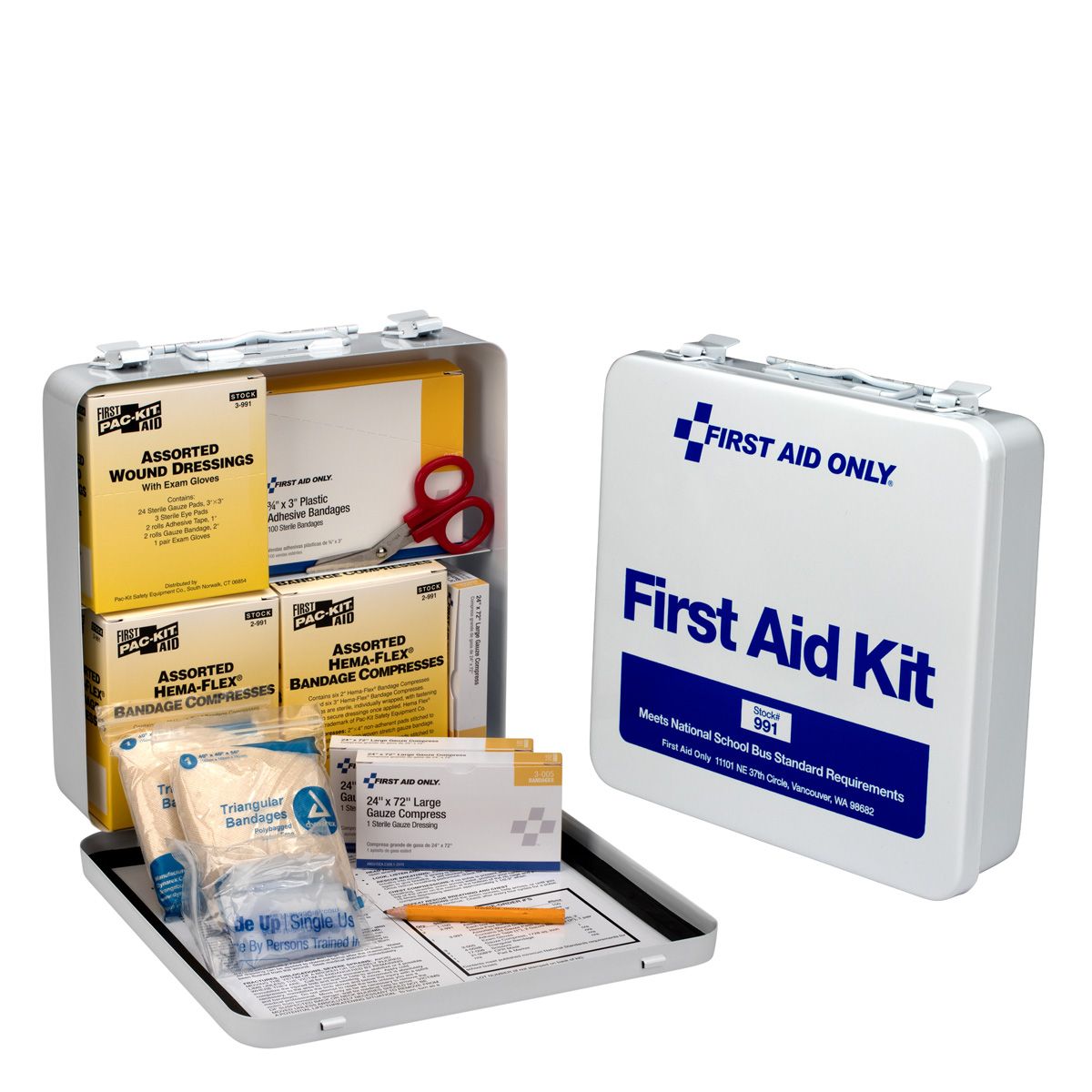 First Aid Only 50 Person Bus First Aid Kit Metal