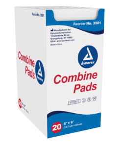 Dynarex 3501 Combine Sterile Pads 5 x 9,  1 Per Pouch 20  Box
